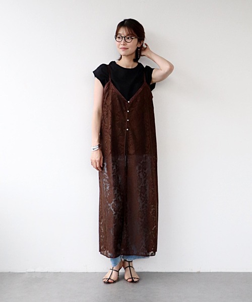 Jines（ジネス）の「レース2wayキャミワンピース（ワンピース・レディース・ブラウン/アイボリー・38）」の11枚目の写真