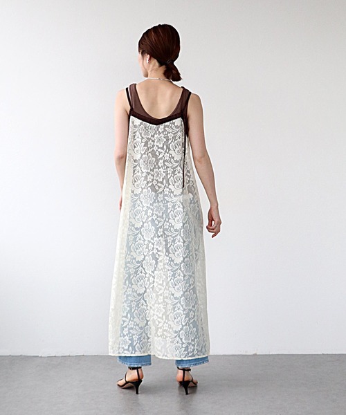 Jines（ジネス）の「レース2wayキャミワンピース（ワンピース・レディース・ブラウン/アイボリー・38）」の5枚目の写真