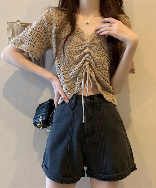 by LEGNA(バイレグナ)の「レースドロスト半袖トップス(その他トップス・レディース・ブラック/アイボリー/ベージュ系/ホワイト・FREE)」の4枚目の写真
