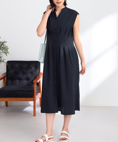 GALLORIA（ギャローリア）の「接触冷感　スキッパーワンピース（ワンピース・レディース・ブルーパープル/ネイビー・S/M/L/LL）」の9枚目の写真