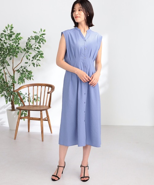 GALLORIA（ギャローリア）の「接触冷感　スキッパーワンピース（ワンピース・レディース・ブルーパープル/ネイビー・S/M/L/LL）」の5枚目の写真