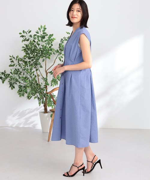 GALLORIA（ギャローリア）の「接触冷感　スキッパーワンピース（ワンピース・レディース・ブルーパープル/ネイビー・S/M/L/LL）」の4枚目の写真