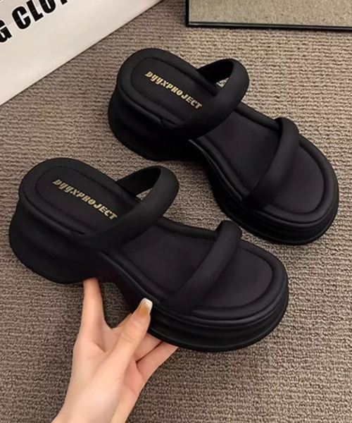 SANSeLF（サンセルフ）の「【SANSeLF】 メタリック ダブルストラップ サンダル ウェーブソール 厚底 フラット sas25s002（サンダル・レディース・アイボリー/ブラック/シルバー・39/38/37/36）」の16枚目の写真