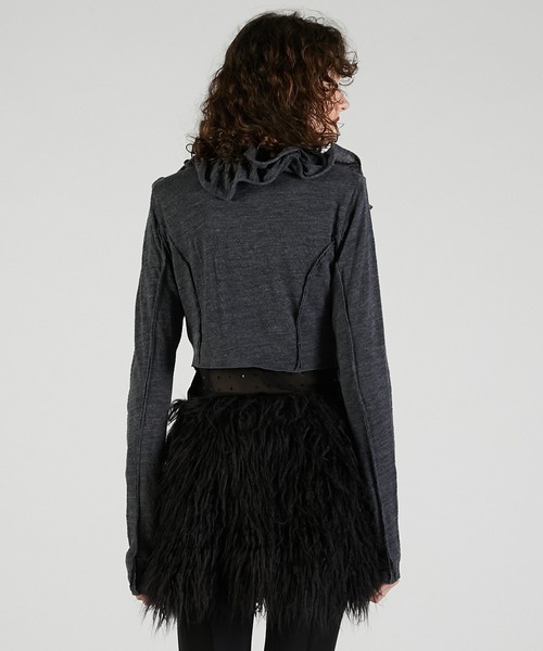 PRANK PROJECT（プランクプロジェクト）の「フリルウェーブカーディガン / Frill Wave Cardigan（カーディガン/ボレロ・レディース・チャコールグレー/クリーム・FREE）」の7枚目の写真