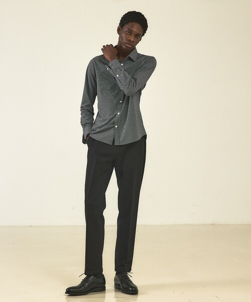 DESIGNWORKS(デザインワークス)の「【定番/25AW】36ゲージカノコ ジャージー シャツ(シャツ/ブラウス・メンズ・インディゴブルー/ストライプ/チェック・44/46/48/50/52)」の4枚目の写真