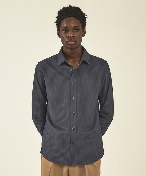 DESIGNWORKS(デザインワークス)の「【定番/25AW】36ゲージカノコ ジャージー シャツ(シャツ/ブラウス・メンズ・インディゴブルー/ストライプ/チェック・44/46/48/50/52)」の18枚目の写真