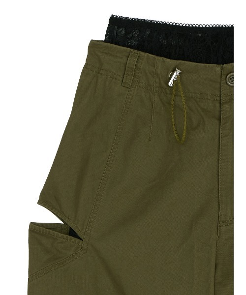 Ameri カーゴパンツhareメゾンスペシャルvintageトゥデイフル MILITARY SLIT LACE CARGO PANTS（カーゴパンツ）｜Ameri