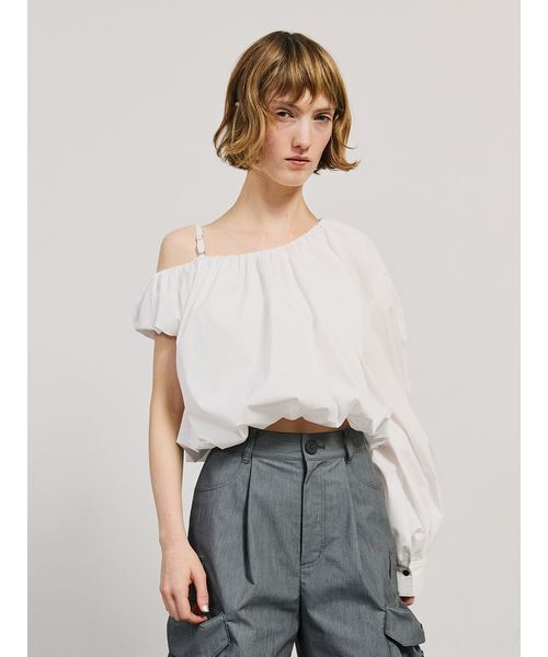 SORIN(ソリン )の「Asymmetry Puffed Blouse/アシンメトリーパフブラウス(シャツ/ブラウス・レディース・ブラック/ストライプ/ホワイト・38)」の22枚目の写真