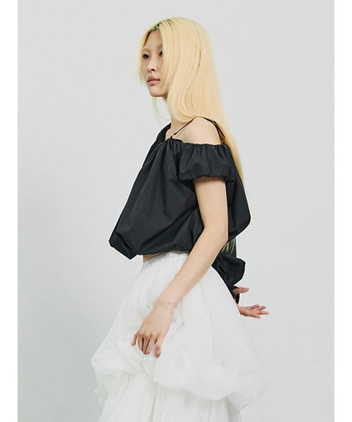 SORIN(ソリン )の「Asymmetry Puffed Blouse/アシンメトリーパフブラウス(シャツ/ブラウス・レディース・ブラック/ストライプ/ホワイト・38)」の5枚目の写真