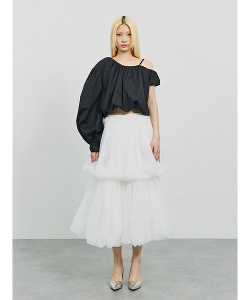 SORIN(ソリン )の「Asymmetry Puffed Blouse/アシンメトリーパフブラウス(シャツ/ブラウス・レディース・ブラック/ストライプ/ホワイト・38)」の16枚目の写真