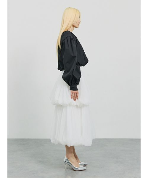 SORIN(ソリン )の「Asymmetry Puffed Blouse/アシンメトリーパフブラウス(シャツ/ブラウス・レディース・ブラック/ストライプ/ホワイト・38)」の17枚目の写真