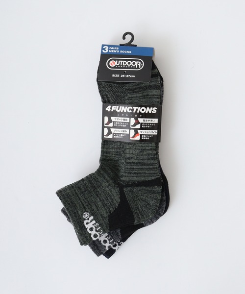 OUTDOOR PRODUCTS（アウトドアプロダクツ）の「OUTDOOR PRODUCTS 3足セット 速乾 メッシュ 衝撃吸収 スポーツ クォーター ソックス 3P 靴下（ソックス/靴下・メンズ・A/B/D/C・25-27）」の13枚目の写真