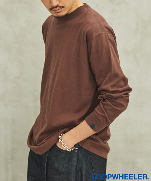 LOOPWHEELER（ループウィラー）の「LOOPWHEELER for LOWERCASE ツリテンジク ロングスリーブ（Tシャツ/カットソー・メンズ・ホワイト/チャコールグレー/ブラウン・SMALL/MEDIUM/LARGE/X-LARGE）」の3枚目の写真
