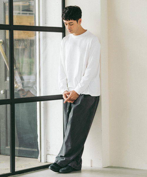 LOOPWHEELER（ループウィラー）の「LOOPWHEELER for LOWERCASE ツリテンジク ロングスリーブ（Tシャツ/カットソー・メンズ・ホワイト/チャコールグレー/ブラウン・SMALL/MEDIUM/LARGE/X-LARGE）」の12枚目の写真