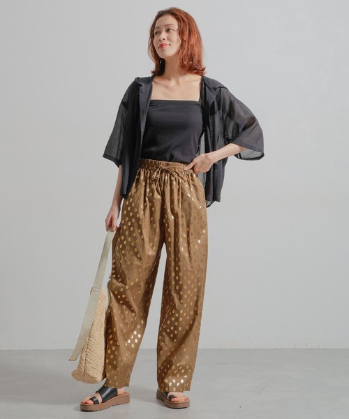 【ちっぴさん専用】アンティークプリント　上下セット She's Closet セットアップ ウェーブ柄長袖ミックスフリンジ