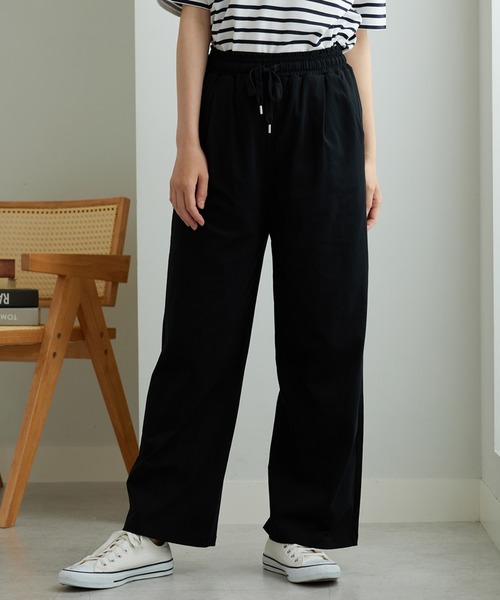 BELLUNA PLUS（ベルーナ）の「着心地楽々！綿１００％イージーパンツ（その他パンツ・レディース・ブラック/グレイッシュベージュ/ターコイズブルー・SMALL/MEDIUM/LARGE/X-LARGE）」の6枚目の写真