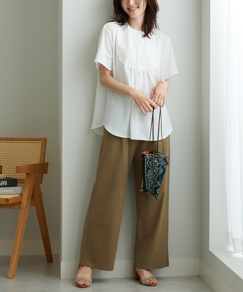 BELLUNA PLUS（ベルーナ）の「着心地楽々！綿１００％イージーパンツ（その他パンツ・レディース・ブラック/グレイッシュベージュ/ターコイズブルー・SMALL/MEDIUM/LARGE/X-LARGE）」の7枚目の写真