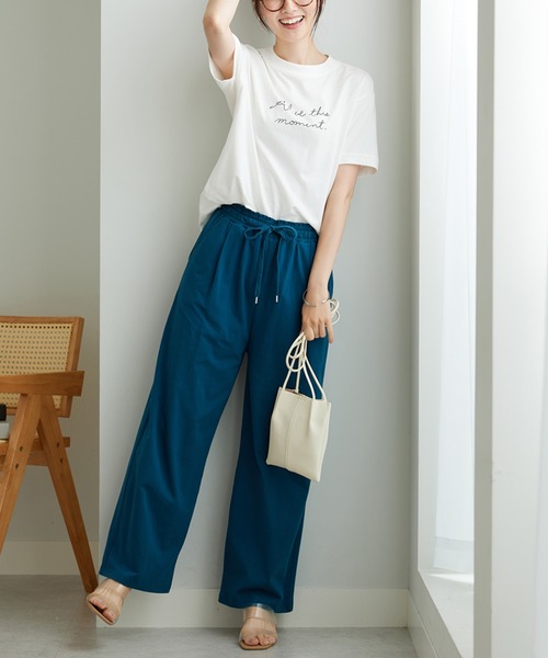 BELLUNA PLUS（ベルーナ）の「着心地楽々！綿１００％イージーパンツ（その他パンツ・レディース・ブラック/グレイッシュベージュ/ターコイズブルー・SMALL/MEDIUM/LARGE/X-LARGE）」の12枚目の写真