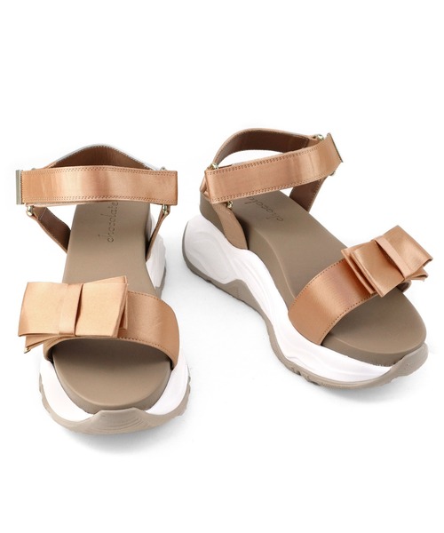 chocolates（チョコラテス）の「サテン リボン スポーツサンダル（サンダル・レディース・ホワイト/オレンジ/ブラック・LL/S/M/L）」の4枚目の写真