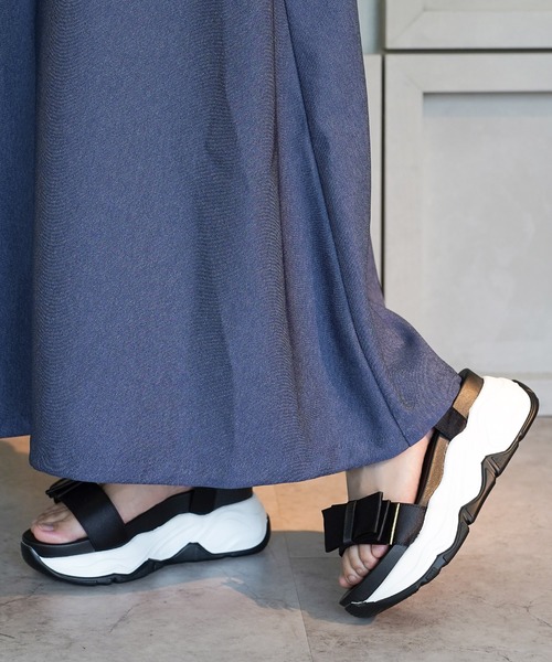 chocolates（チョコラテス）の「サテン リボン スポーツサンダル（サンダル・レディース・ホワイト/オレンジ/ブラック・LL/S/M/L）」の20枚目の写真