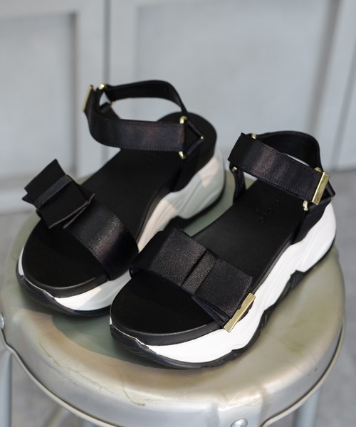 chocolates（チョコラテス）の「サテン リボン スポーツサンダル（サンダル・レディース・ホワイト/オレンジ/ブラック・LL/S/M/L）」の22枚目の写真