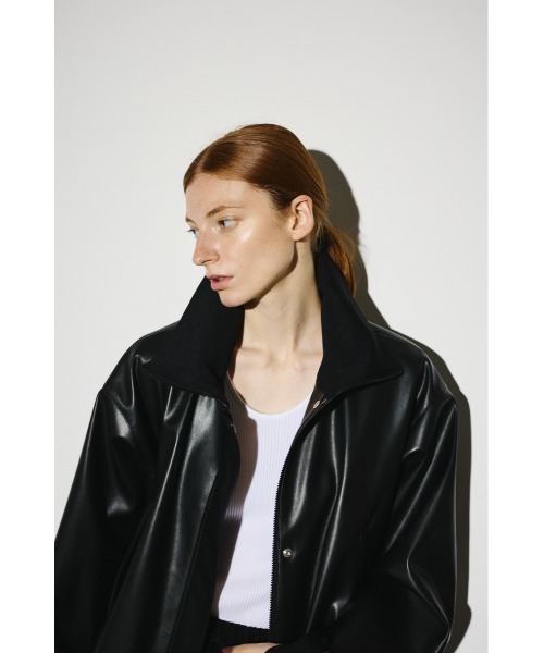 RIM.ARK レザージャケット Synthetic leather short JK(FREE BLACK