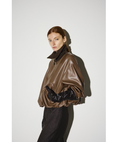 CE'E_SE'E シンセティックレザージャケット ブラック 美品 Synthetic leather short JK シンセティックレザーショート