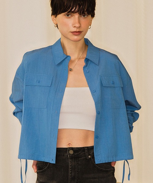 GENERAL IDEA(ジェネラルアイデア)の「GENERAL IDEA/ジェネラルアイディア pocket blouson shirts シャツ(シャツ/ブラウス・レディース・ブラック/ピンク/ブルー/アイボリー・L/M/S)」の3枚目の写真