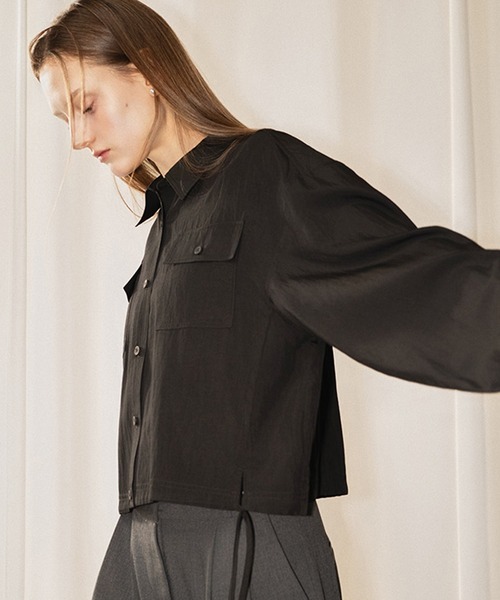 GENERAL IDEA(ジェネラルアイデア)の「GENERAL IDEA/ジェネラルアイディア pocket blouson shirts シャツ(シャツ/ブラウス・レディース・ブラック/ピンク/ブルー/アイボリー・L/M/S)」の1枚目の写真