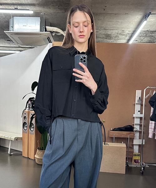 GENERAL IDEA(ジェネラルアイデア)の「GENERAL IDEA/ジェネラルアイディア pocket blouson shirts シャツ(シャツ/ブラウス・レディース・ブラック/ピンク/ブルー/アイボリー・L/M/S)」の21枚目の写真