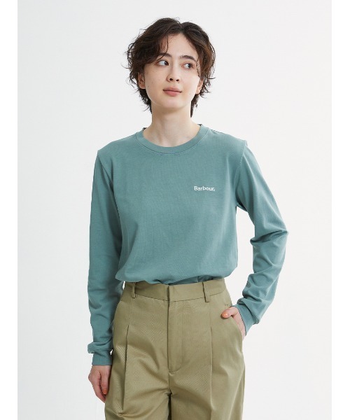 Barbour(バブアー)の「ワンポイント ロゴ ロングスリーブTシャツ"Japan Exclusive"(Tシャツ/カットソー・レディース・イエロー/グリーン/チャコールグレー/アイボリー・SMALL/MEDIUM)」の1枚目の写真