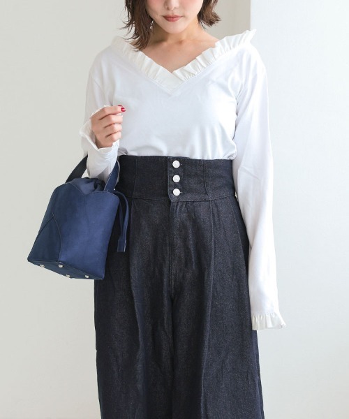 セール】スーパーハイウエストタックデニム（デニムパンツ）｜DONOBAN