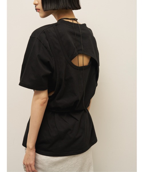 AIC.(エーアイシー)の「【再入荷】バックレイヤードフィットTシャツ(Tシャツ/カットソー・レディース・オフホワイト/ブラック/チャコールグレー・FREE)」の2枚目の写真