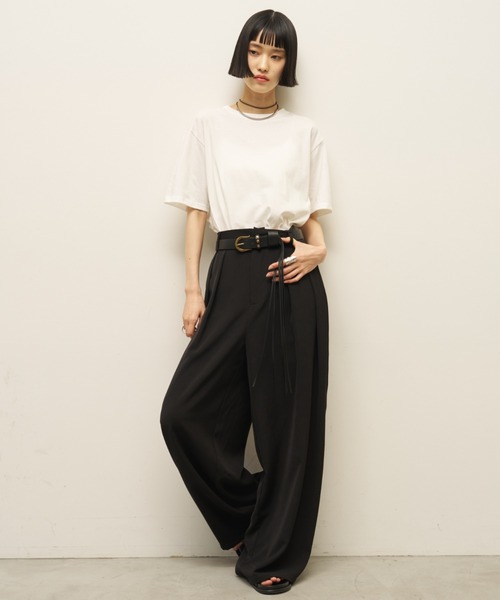 AIC.(エーアイシー)の「【再入荷】バックレイヤードフィットTシャツ(Tシャツ/カットソー・レディース・オフホワイト/ブラック/チャコールグレー/ブラウン・FREE)」の18枚目の写真