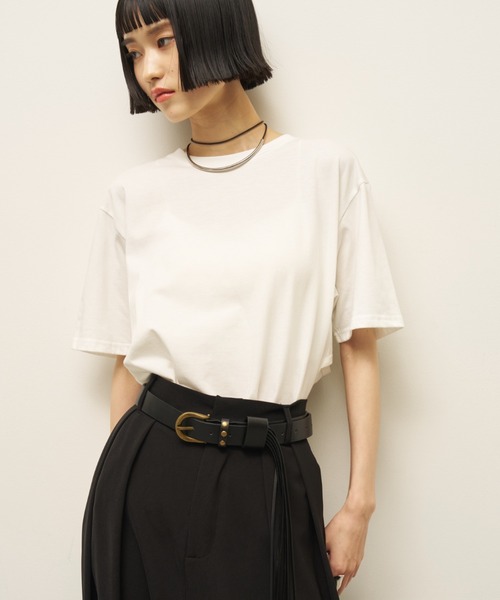 AIC.(エーアイシー)の「【再入荷】バックレイヤードフィットTシャツ(Tシャツ/カットソー・レディース・オフホワイト/ブラック/チャコールグレー/ブラウン・FREE)」の11枚目の写真