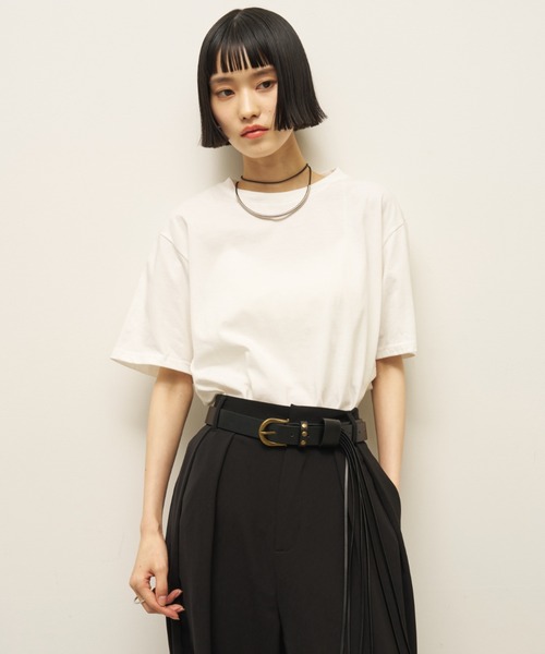 AIC.(エーアイシー)の「【再入荷】バックレイヤードフィットTシャツ(Tシャツ/カットソー・レディース・オフホワイト/ブラック/チャコールグレー/ブラウン・FREE)」の12枚目の写真