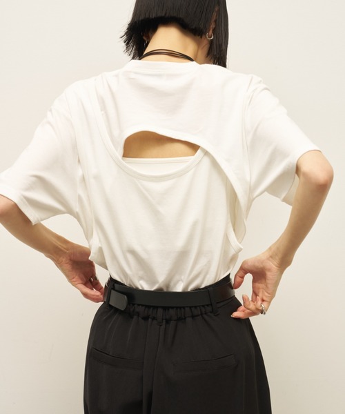 AIC.(エーアイシー)の「【再入荷】バックレイヤードフィットTシャツ(Tシャツ/カットソー・レディース・オフホワイト/ブラック/チャコールグレー/ブラウン・FREE)」の15枚目の写真
