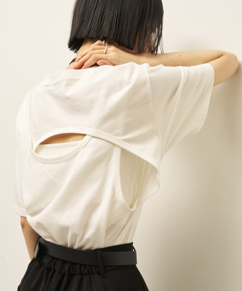 AIC.(エーアイシー)の「【再入荷】バックレイヤードフィットTシャツ(Tシャツ/カットソー・レディース・オフホワイト/ブラック/チャコールグレー/ブラウン・FREE)」の14枚目の写真