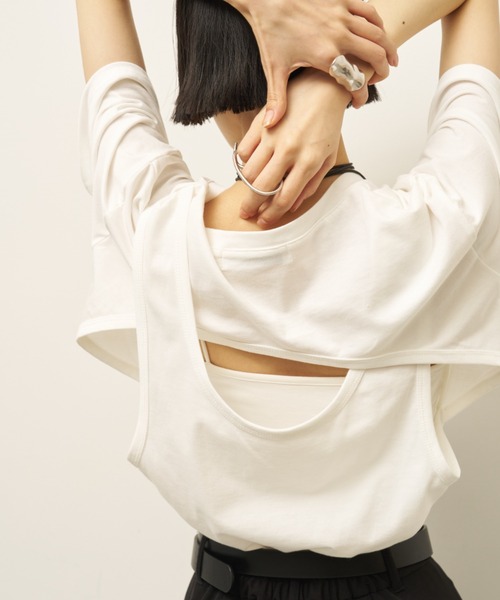 AIC.(エーアイシー)の「【再入荷】バックレイヤードフィットTシャツ(Tシャツ/カットソー・レディース・オフホワイト/ブラック/チャコールグレー/ブラウン・FREE)」の8枚目の写真
