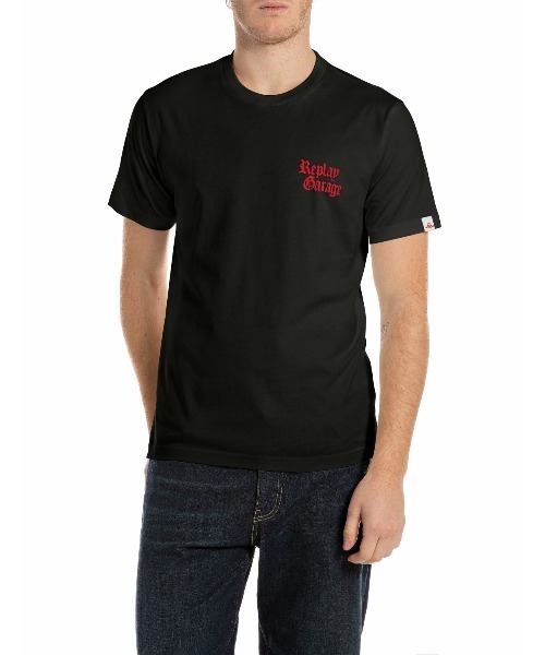 REPLAY(リプレイ)の「レギュラーフィット ベーシックジャージー FIREー Tシャツ(Tシャツ/カットソー・メンズ・ホワイト/ブラック・MEDIUM/LARGE/X-LARGE/SMALL)」の2枚目の写真