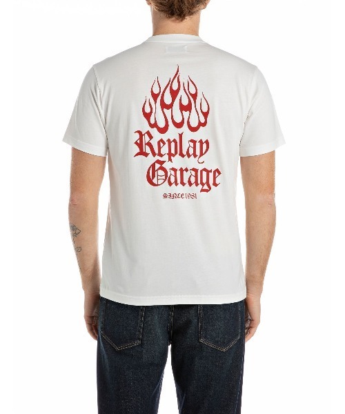 REPLAY(リプレイ)の「レギュラーフィット ベーシックジャージー FIREー Tシャツ(Tシャツ/カットソー・メンズ・ホワイト/ブラック・MEDIUM/LARGE/X-LARGE/SMALL)」の6枚目の写真