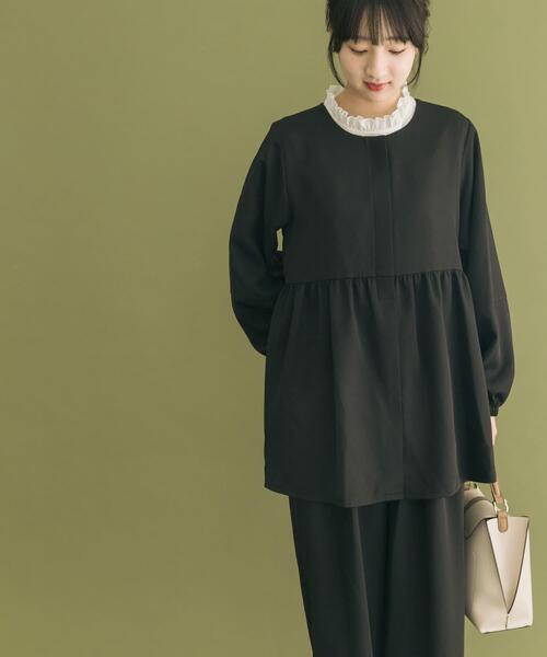 セール】ジャケットフリルトップス×パンツセット（セットアップ