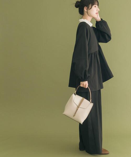 セール】ジャケットフリルトップス×パンツセット（セットアップ