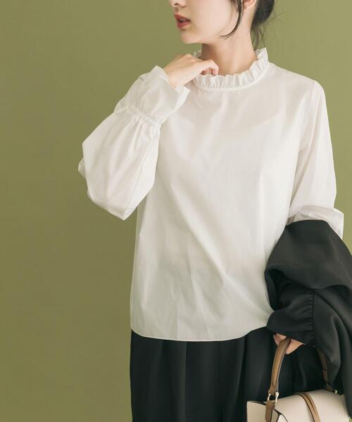 ITEMS URBANRESEARCH（アイテムズ アーバンリサーチ）の「ジャケットフリルトップス×パンツセット（セットアップ・レディース・ブラック/ライトベージュ・FREE）」の6枚目の写真