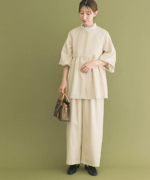 ITEMS URBANRESEARCH（アイテムズ アーバンリサーチ）の「ジャケットフリルトップス×パンツセット（セットアップ・レディース・ブラック/ライトベージュ・FREE）」の18枚目の写真