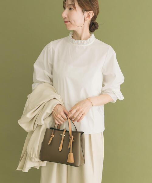 ITEMS URBANRESEARCH（アイテムズ アーバンリサーチ）の「ジャケットフリルトップス×パンツセット（セットアップ・レディース・ブラック/ライトベージュ・FREE）」の7枚目の写真