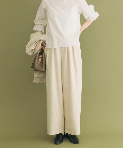 ITEMS URBANRESEARCH（アイテムズ アーバンリサーチ）の「ジャケットフリルトップス×パンツセット（セットアップ・レディース・ブラック/ライトベージュ・FREE）」の9枚目の写真