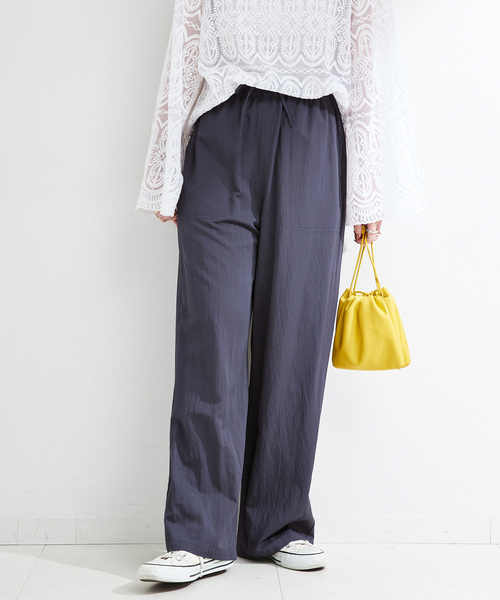 B.C STOCK（ベーセーストック）の「《追加》手洗い可 / セルロースカルゼベイカーイージーパンツ（その他パンツ・レディース・ネイビー/ライトグレー/ウッド・SMALL/MEDIUM）」の3枚目の写真