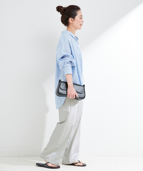 B.C STOCK（ベーセーストック）の「《追加》手洗い可 / セルロースカルゼベイカーイージーパンツ（その他パンツ・レディース・ネイビー/ライトグレー/ウッド・SMALL/MEDIUM）」の6枚目の写真