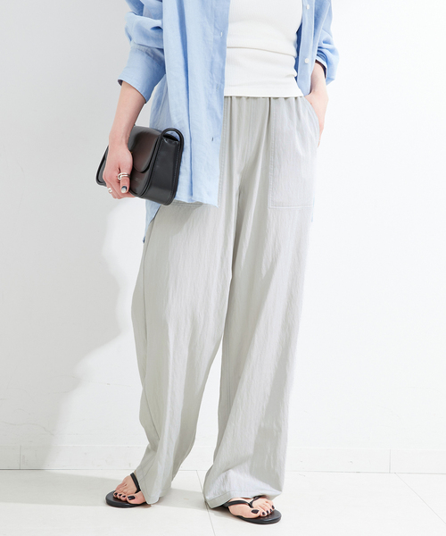 B.C STOCK（ベーセーストック）の「《追加》手洗い可 / セルロースカルゼベイカーイージーパンツ（その他パンツ・レディース・ネイビー/ライトグレー/ウッド・SMALL/MEDIUM）」の8枚目の写真